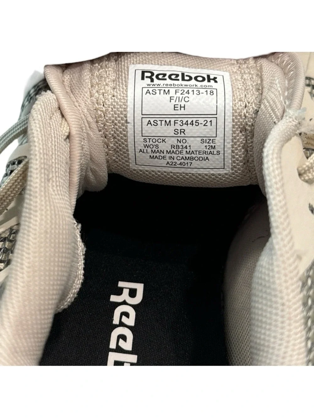 Reebok Floatride Energy Tactical RB341 Shoe Cream Composite Toe Safety Size 12M